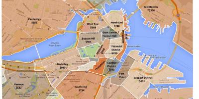 Місто Бостон зонування карті