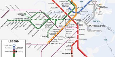 Помаранчева лінія Бостона карті