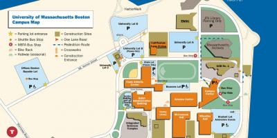 Університет Массачусетсу в Бостоні в кампусі карті