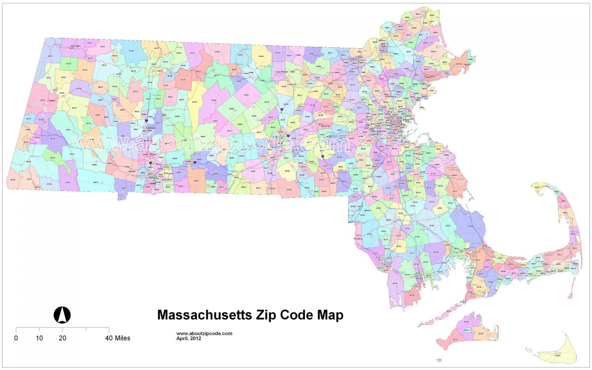Поштовий індекс карта Бостон