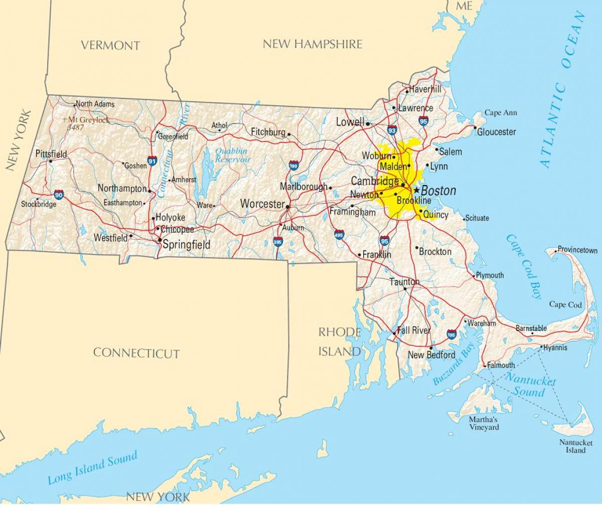карта Бостона США