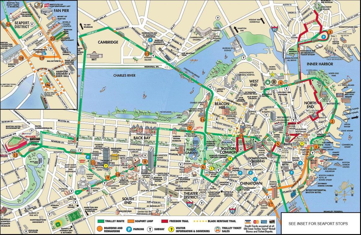 Бостон автобусні екскурсії по карті