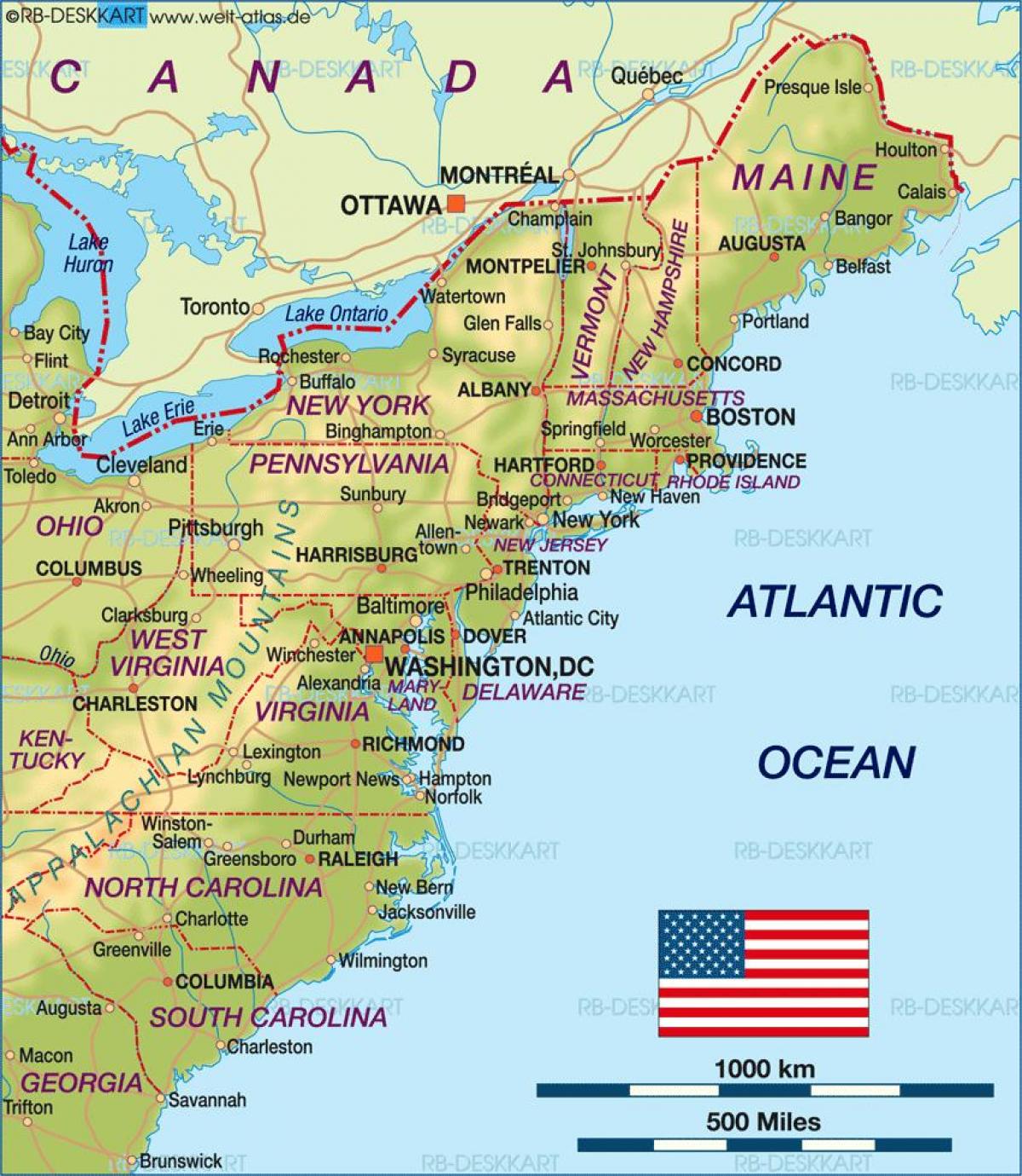 Бостон на карті США
