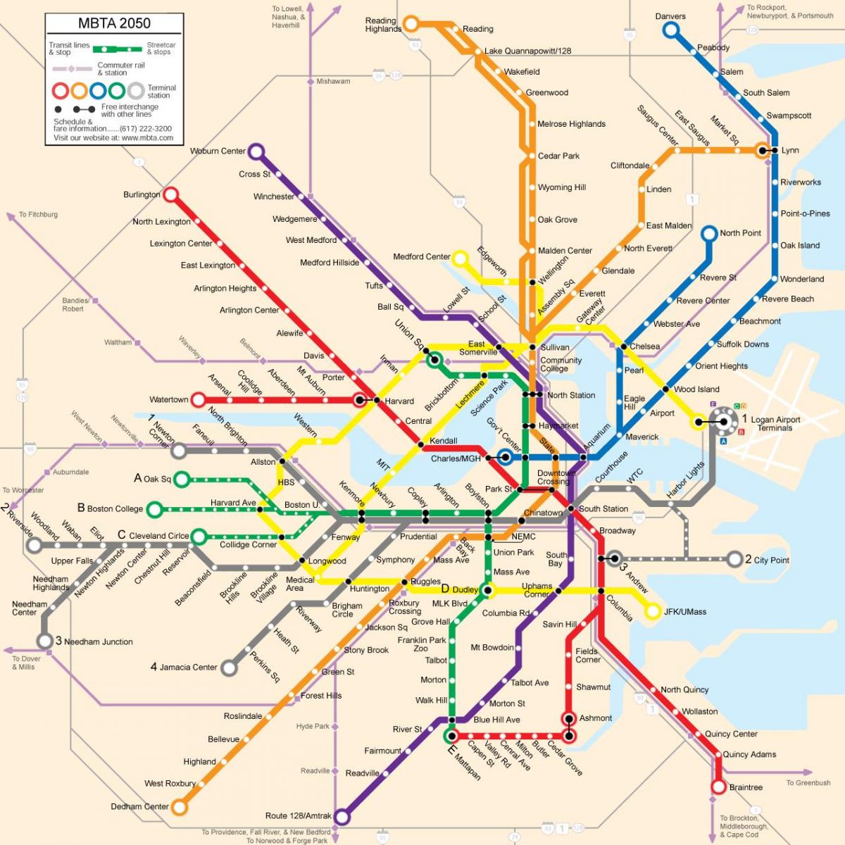 Бостон громадського транспорту карті