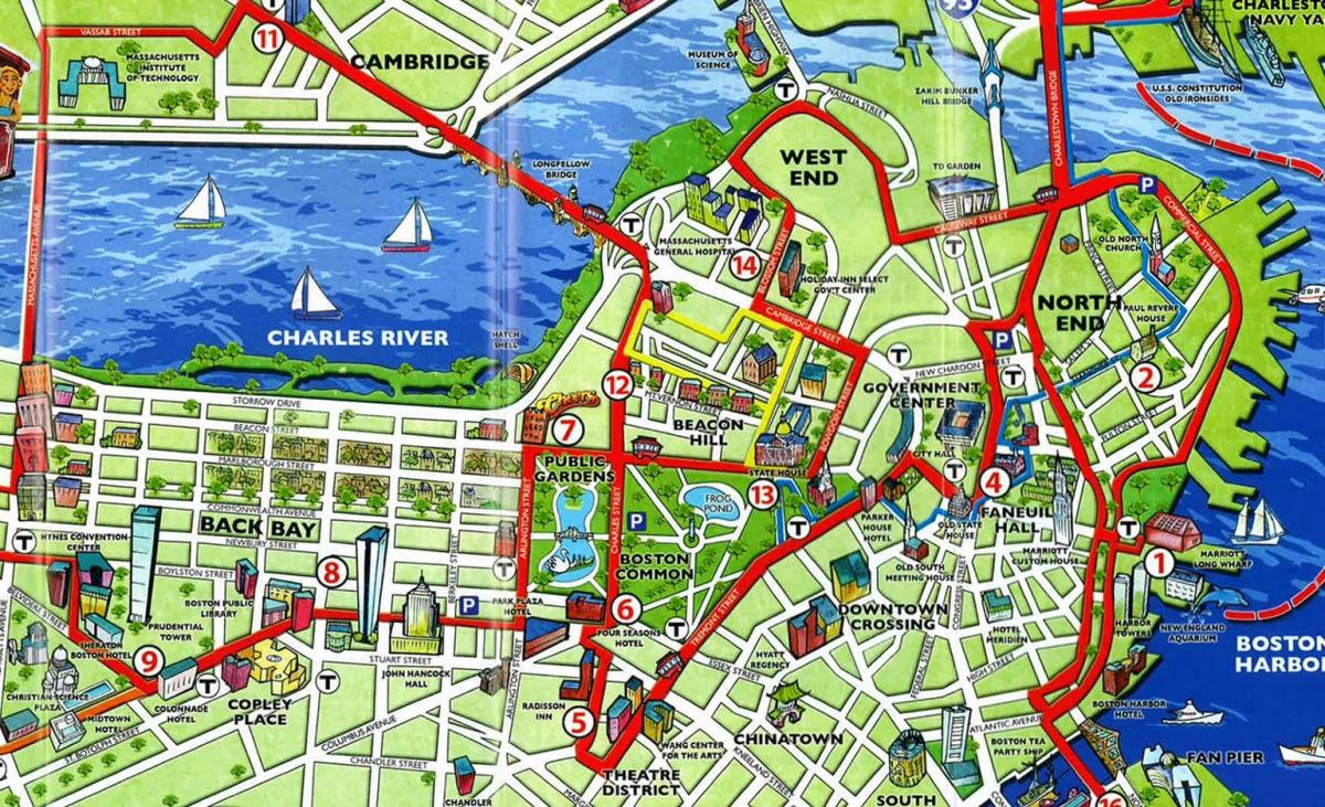 туристична карта Бостон