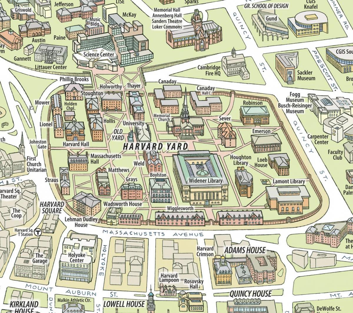 карта Гарвардського університету