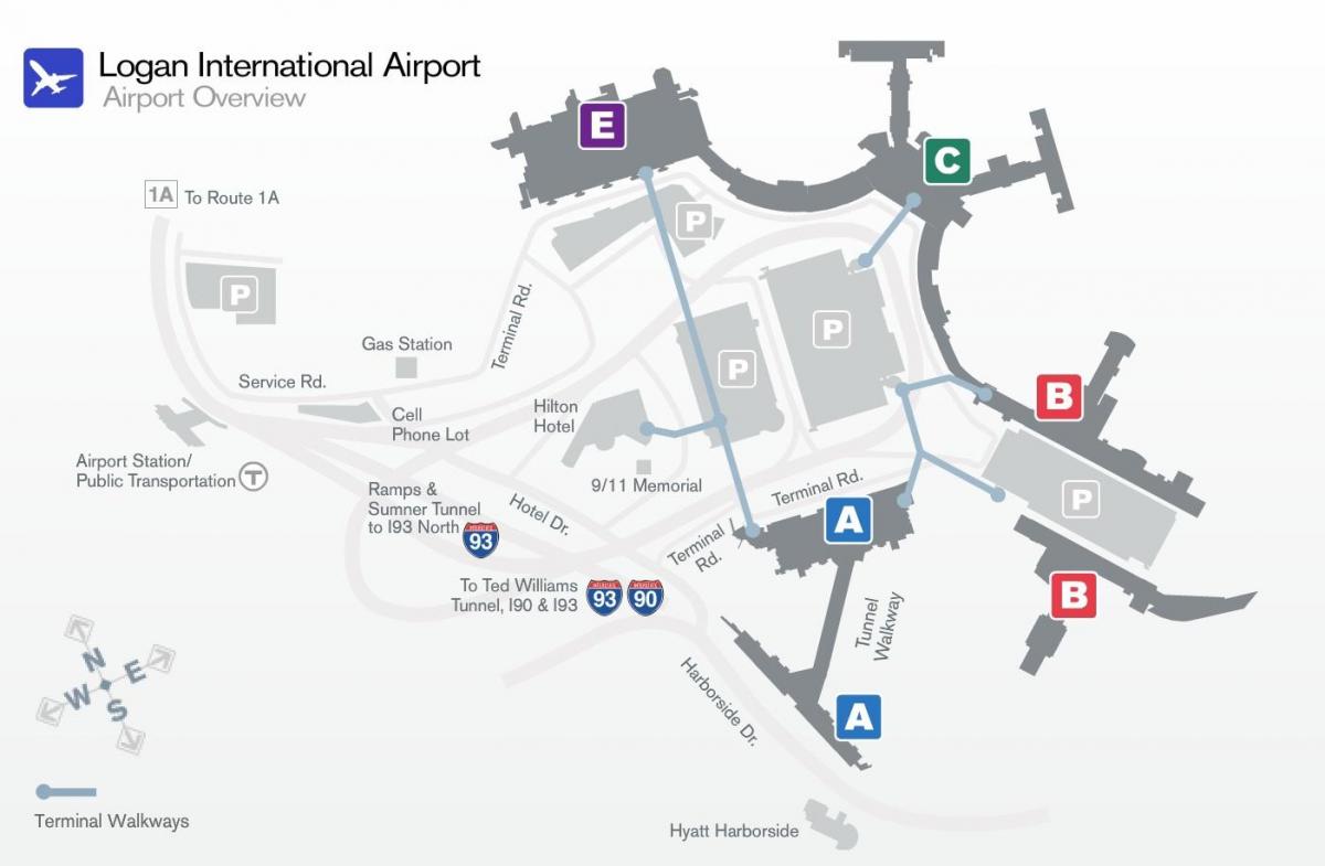 карта терміналу аеропорту Логан б