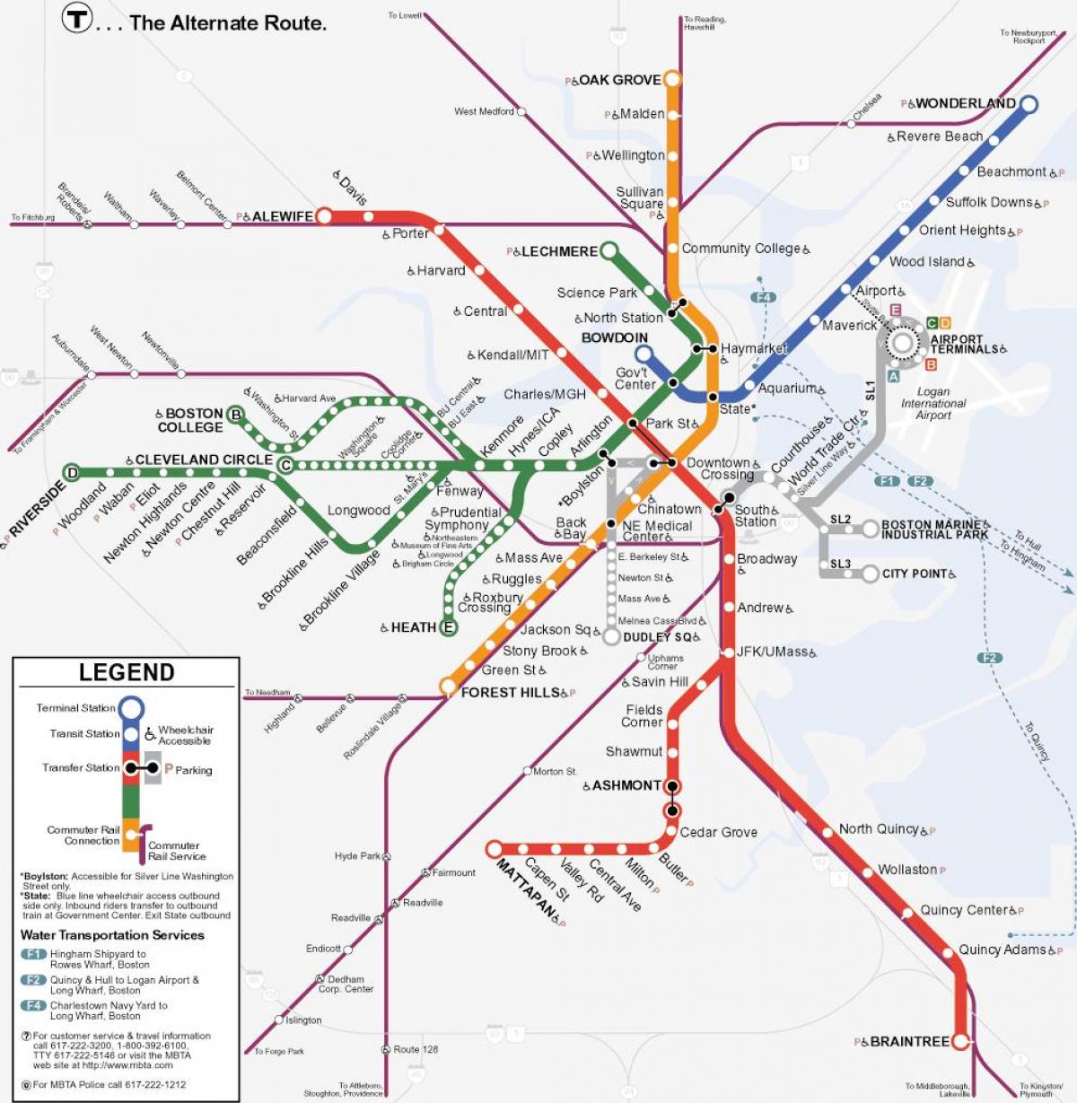 помаранчева лінія Бостона карті