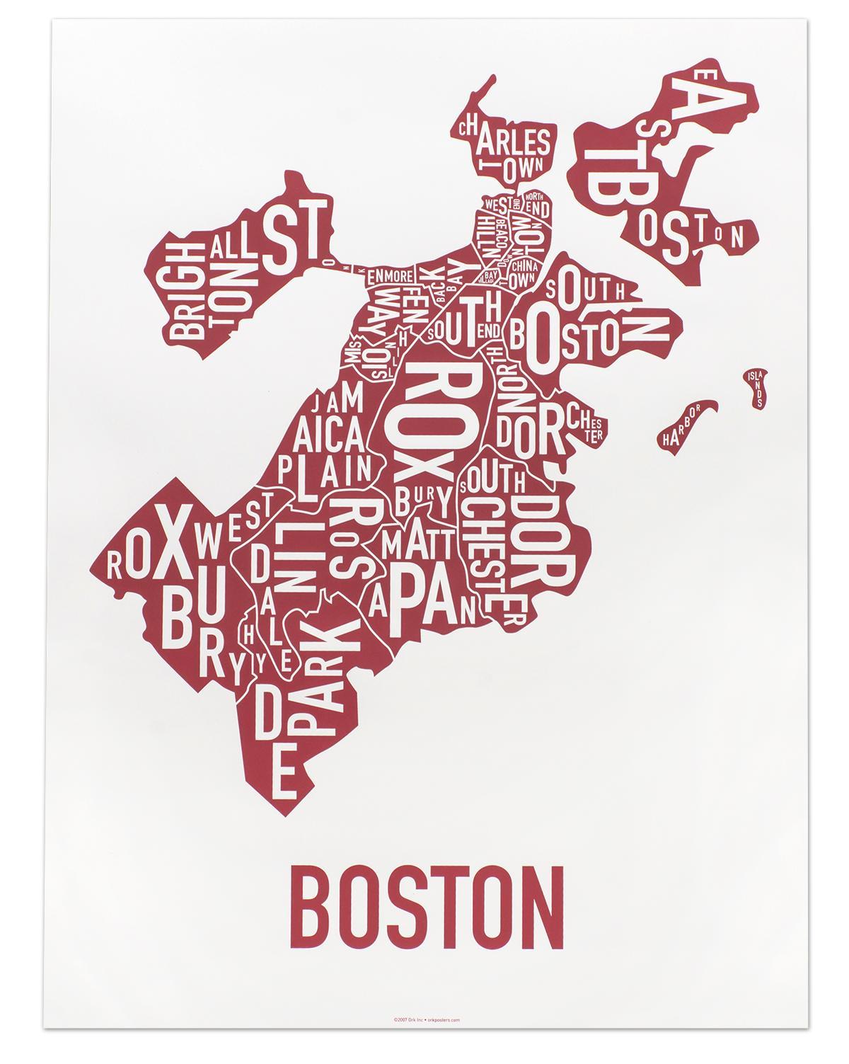 місто Бостон карті