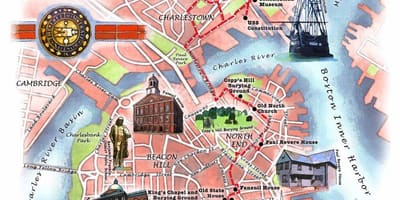 Карта Бостонської стежці свободи